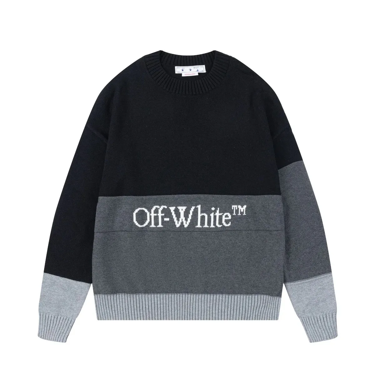 Off-White Color Block Sweater Black/Grey