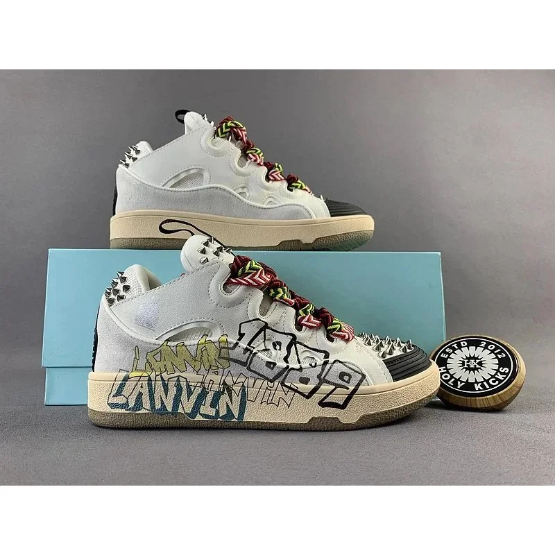 Lanvin 1889 White Spiked Sneakers