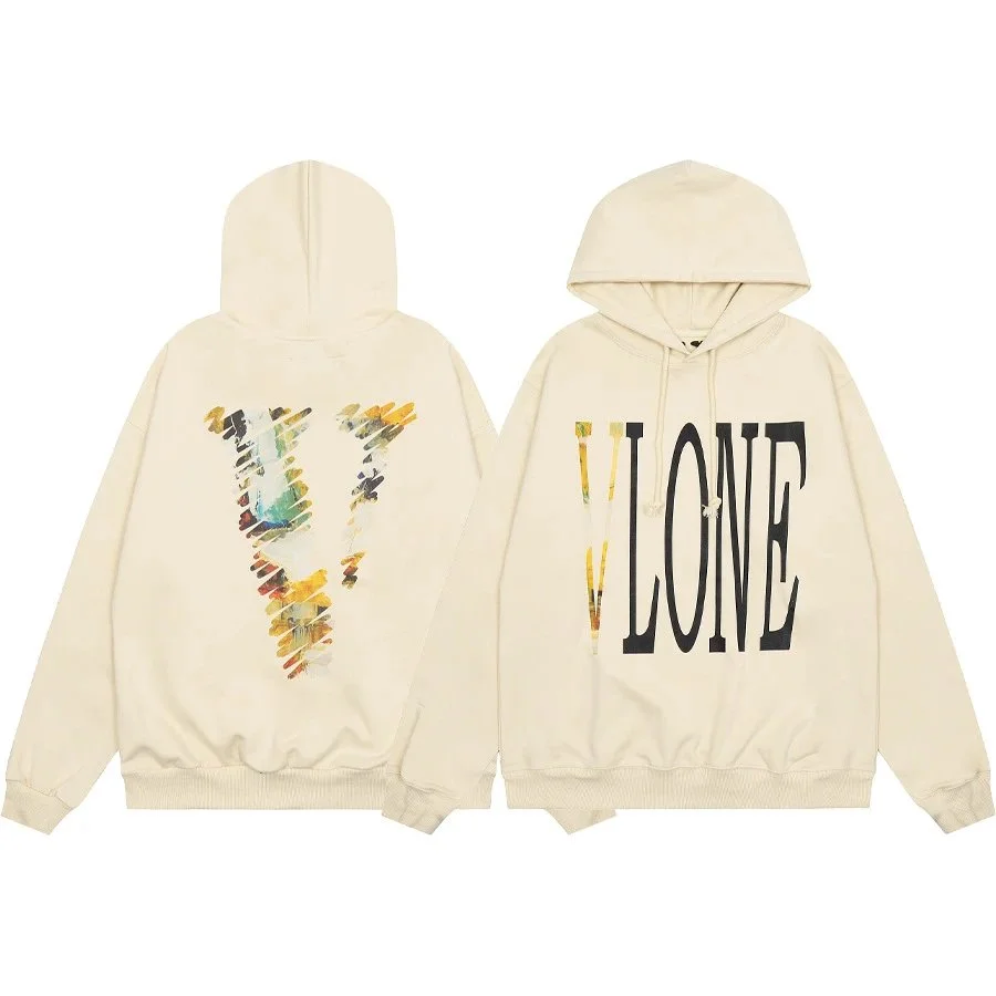 VLONE V Color Block Hoodie Cream