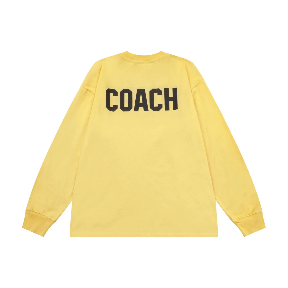 Coach Yellow 'COACH' Logo Long Sleeve T-Shirt