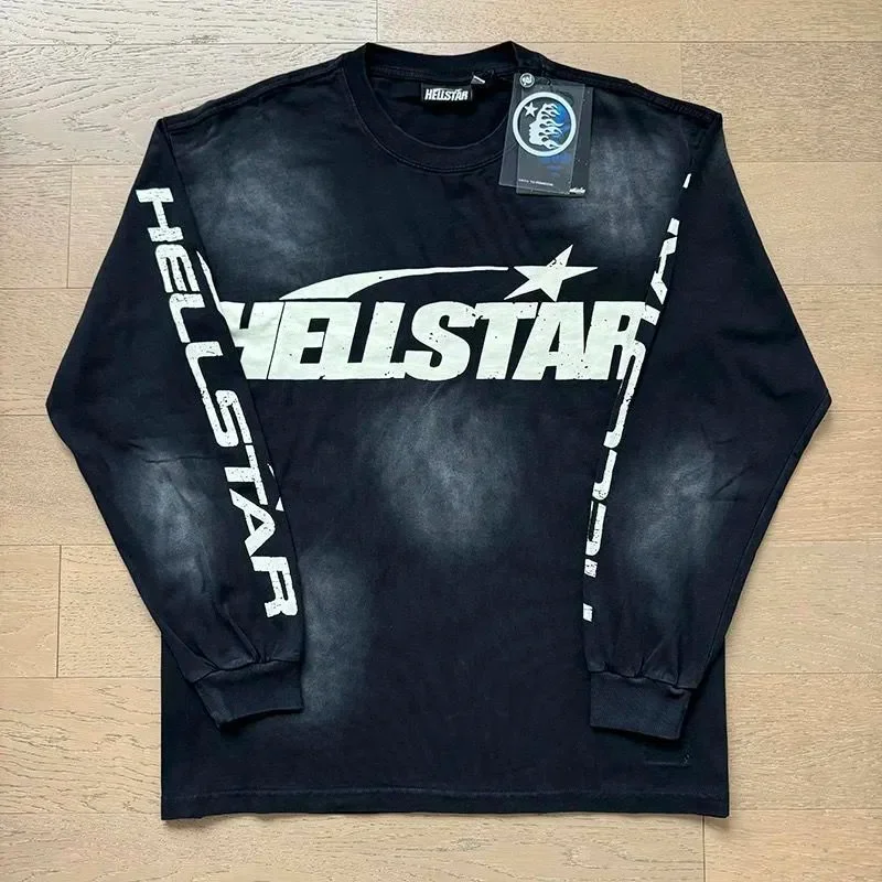 Hellstar Studios Black Distressed Long Sleeve T-Shirt