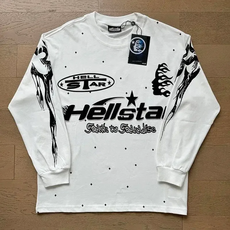 Hellstar Faith to Paradise White Long Sleeve T-Shirt