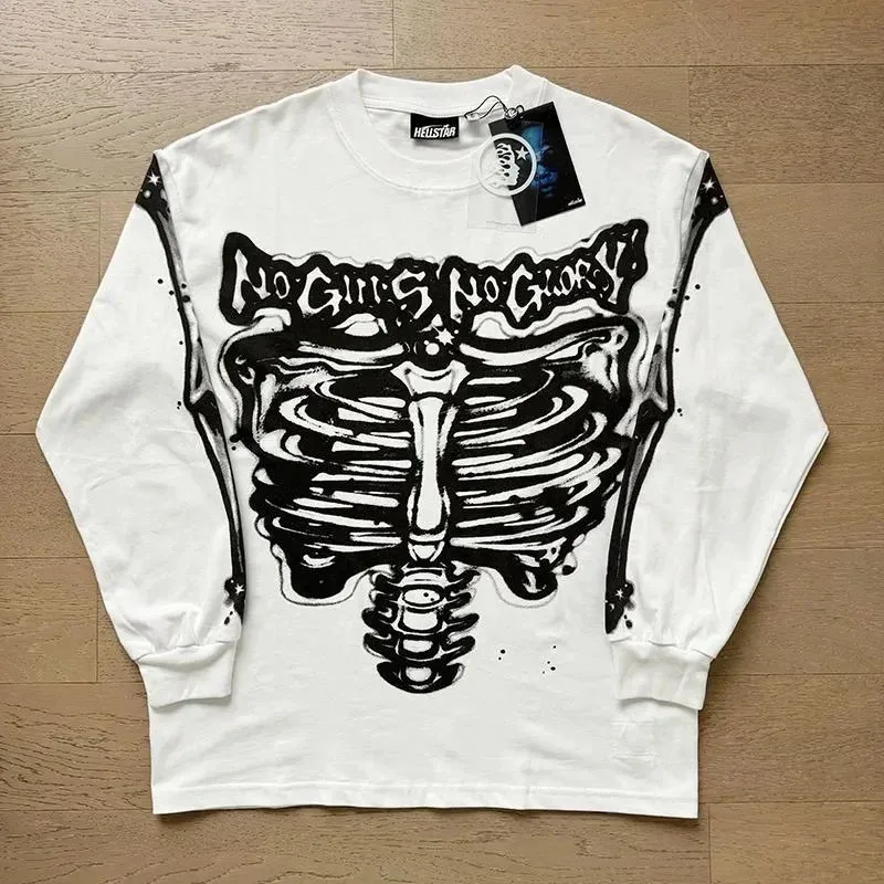 Hellstar No Guns No Glory White Long Sleeve T-Shirt
