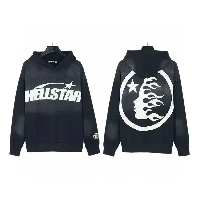 Hellstar Studios Black 'Flame Moon' Hoodie