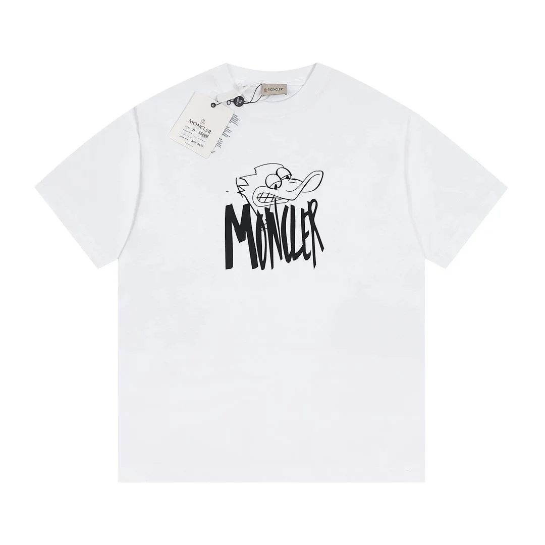 Moncler White Cartoon Print T-Shirt