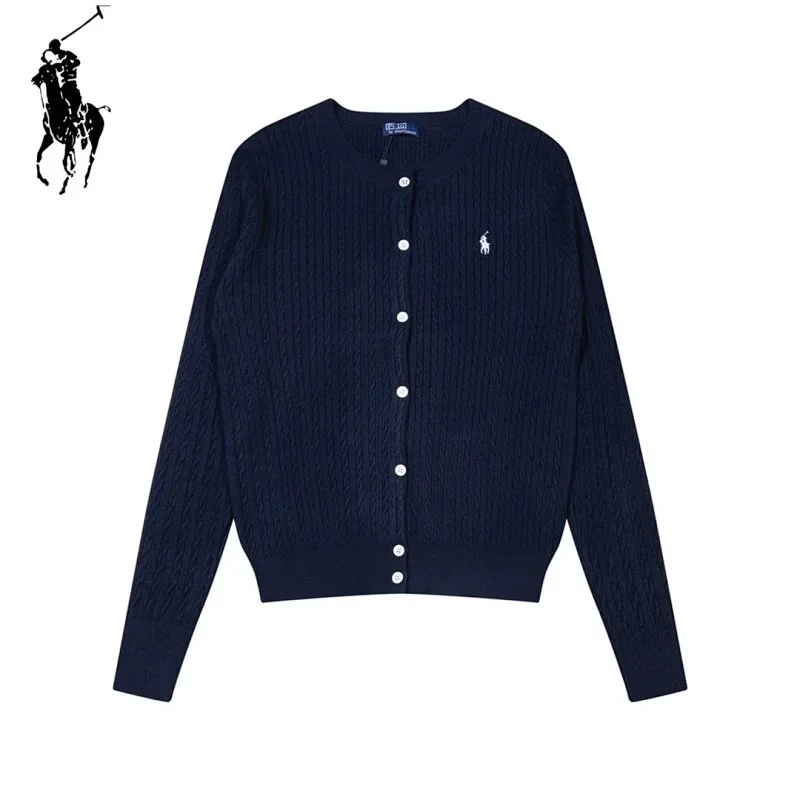 Polo Ralph Lauren Navy Cable Knit Cardigan Sweater