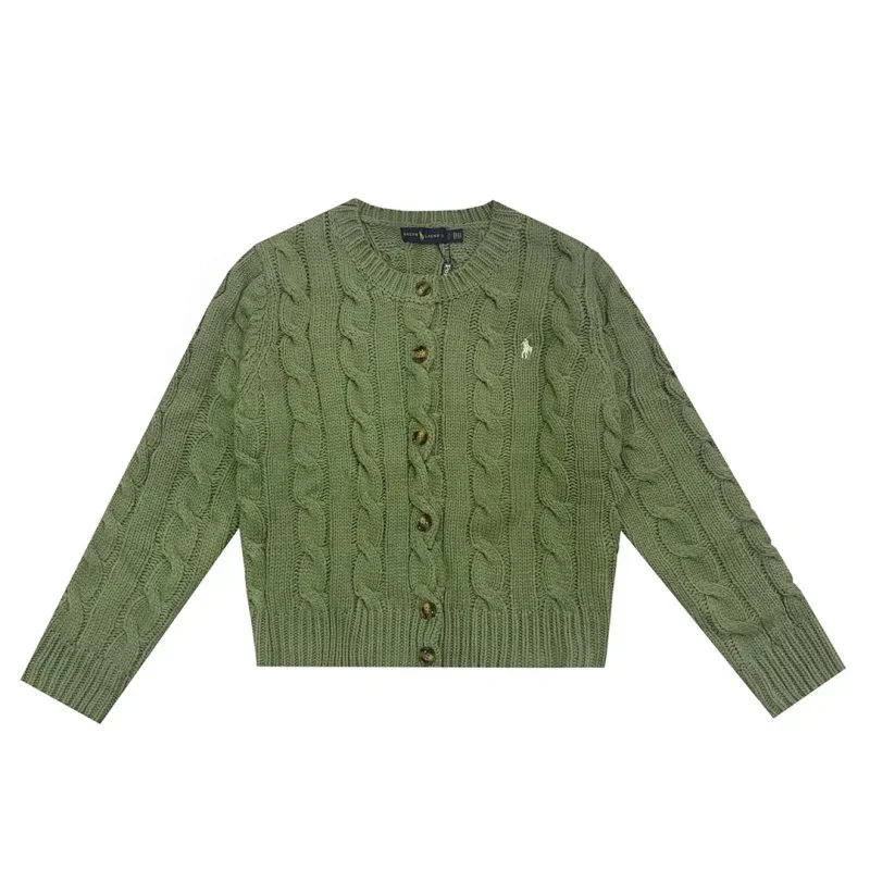 Ralph Lauren Olive Cable Knit Cardigan