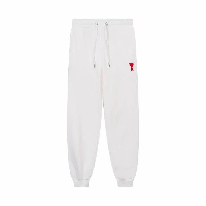Ami Paris White Heart Logo Sweatpants