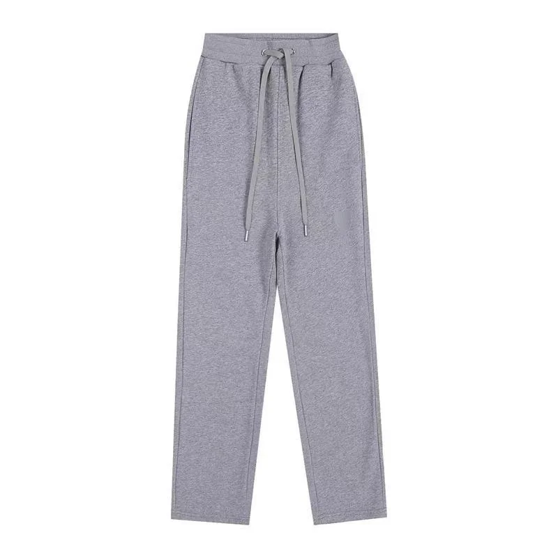 Grey Solid Cotton Sweatpants