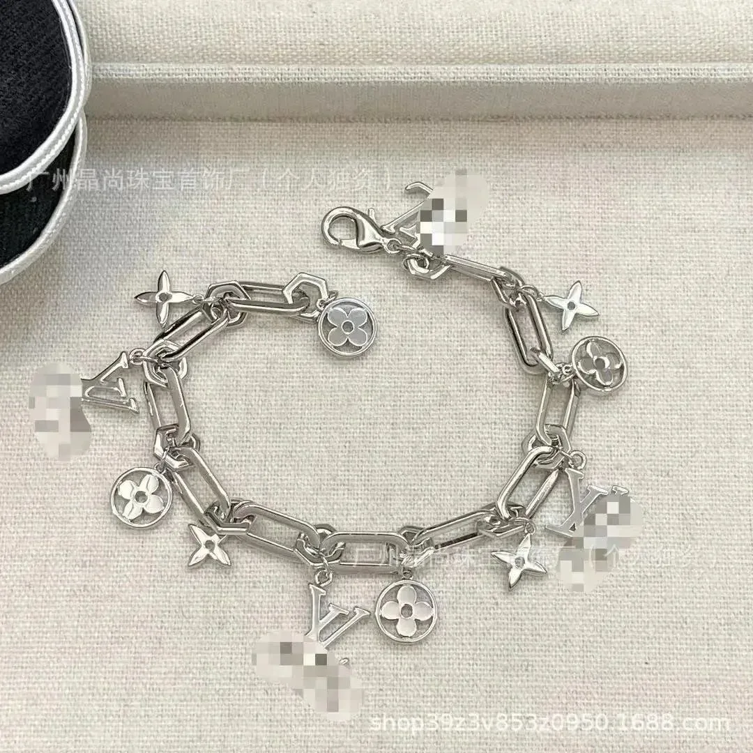 Louis Vuitton LV Monogram Charm Bracelet Silver