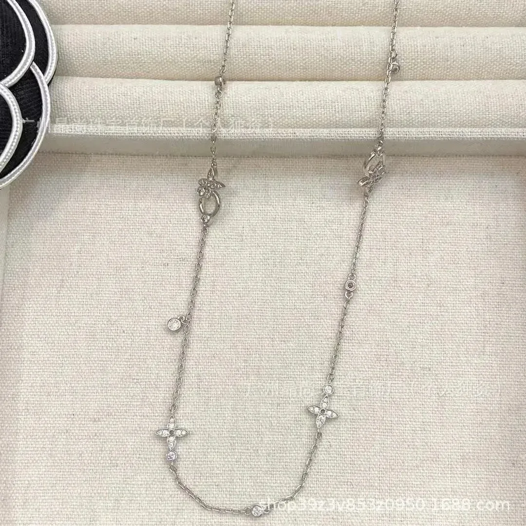Louis Vuitton Tabi Cross Necklace Silver Jewelry