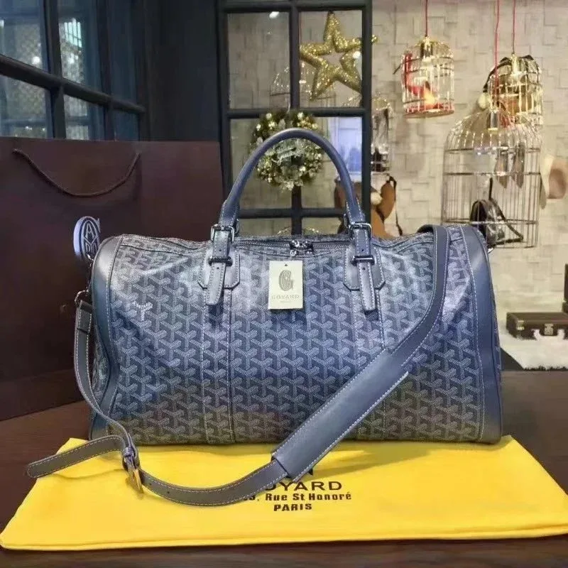 Goyard Monogram Canvas Travel Duffle Bag Blue