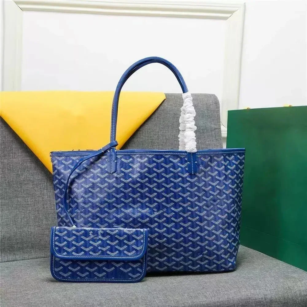 Goyard YARD Blue Monogram Tote Bag with Wallet
