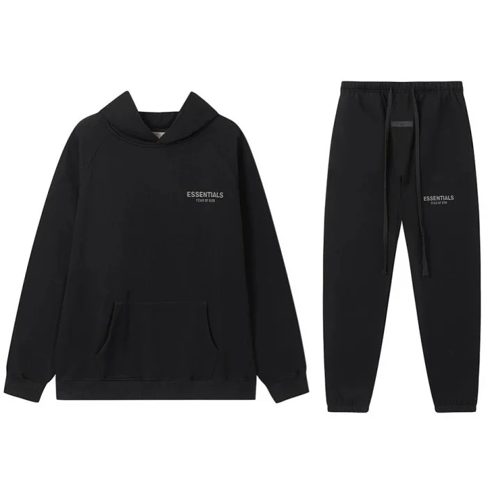 Fear of God Essentials Black Hoodie & Pants Set