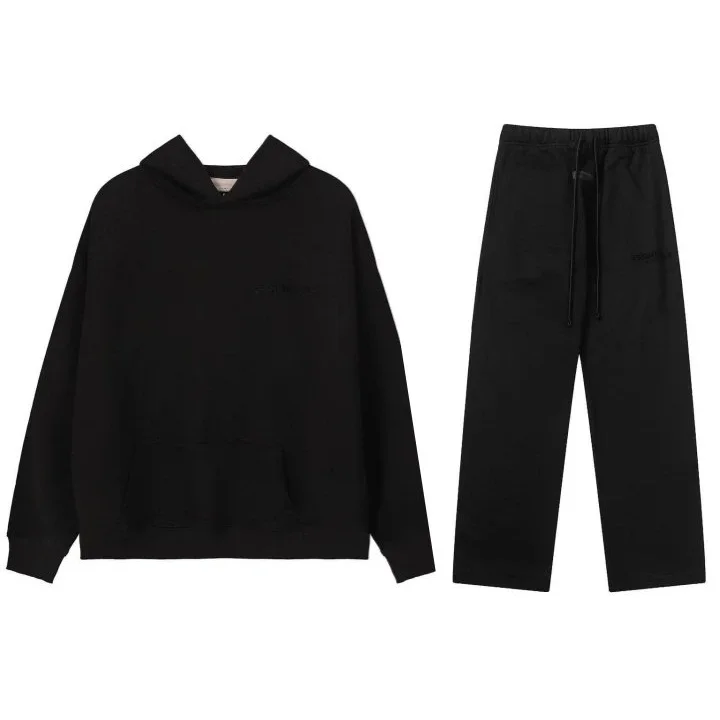 Fear of God Essentials Black Hoodie & Pants Set