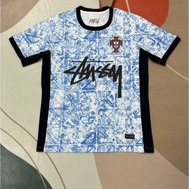 Stussy Portugal Away Jersey Blue White T-Shirt
