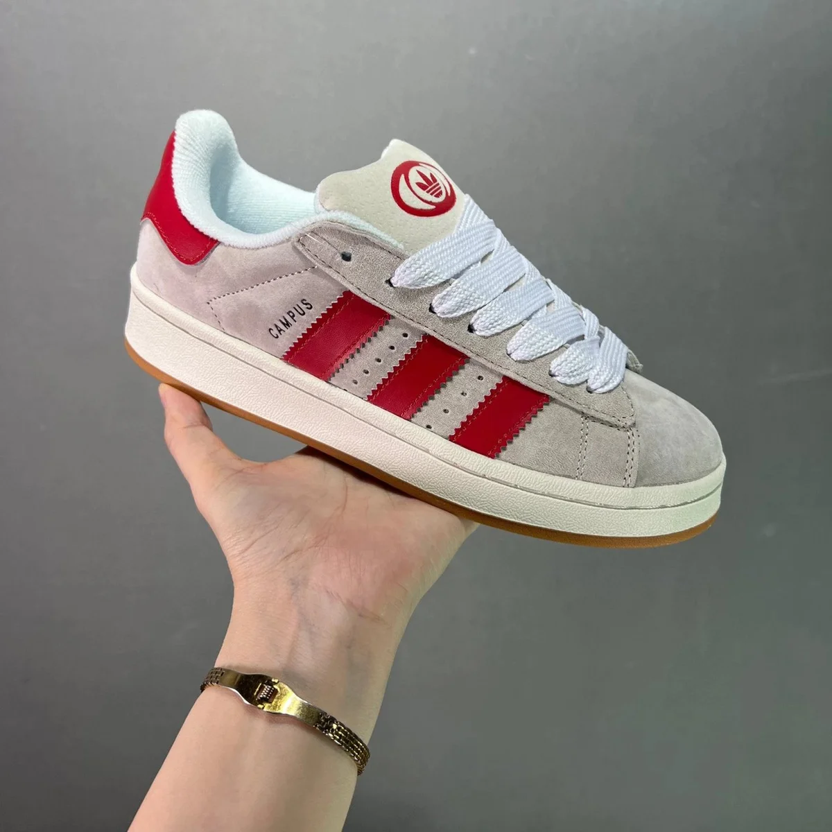 Adidas Campus Grey Red Sneakers