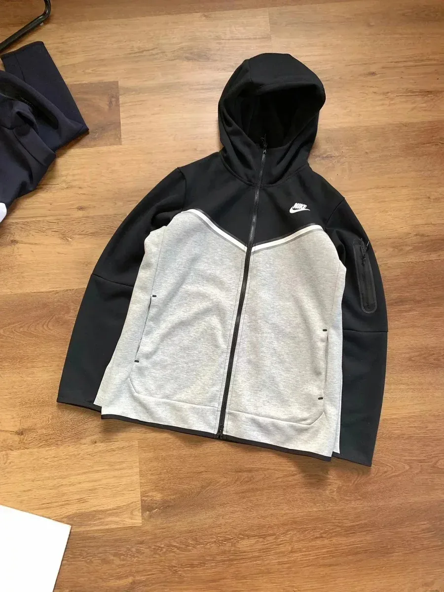Nike Tech Fleece Black/Heather Grey Hoodie