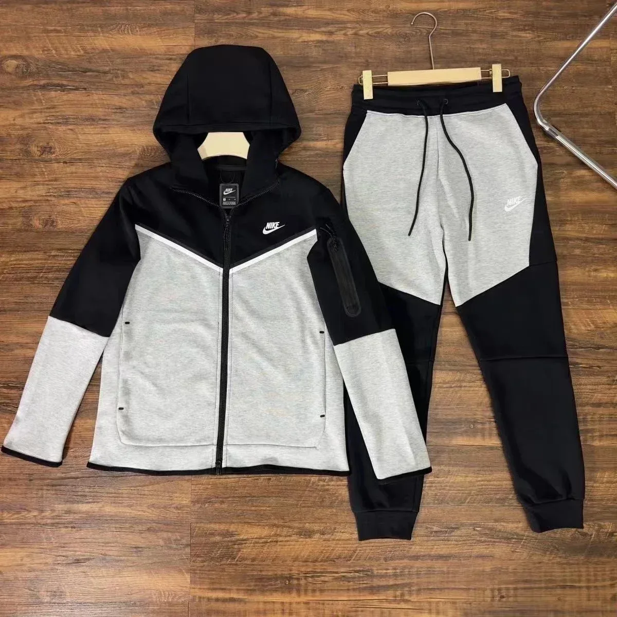 Nike Tech Fleece Black & Grey Tracksuit Set