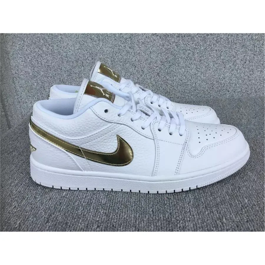 Nike Air Jordan 1 Low White Gold Sneakers