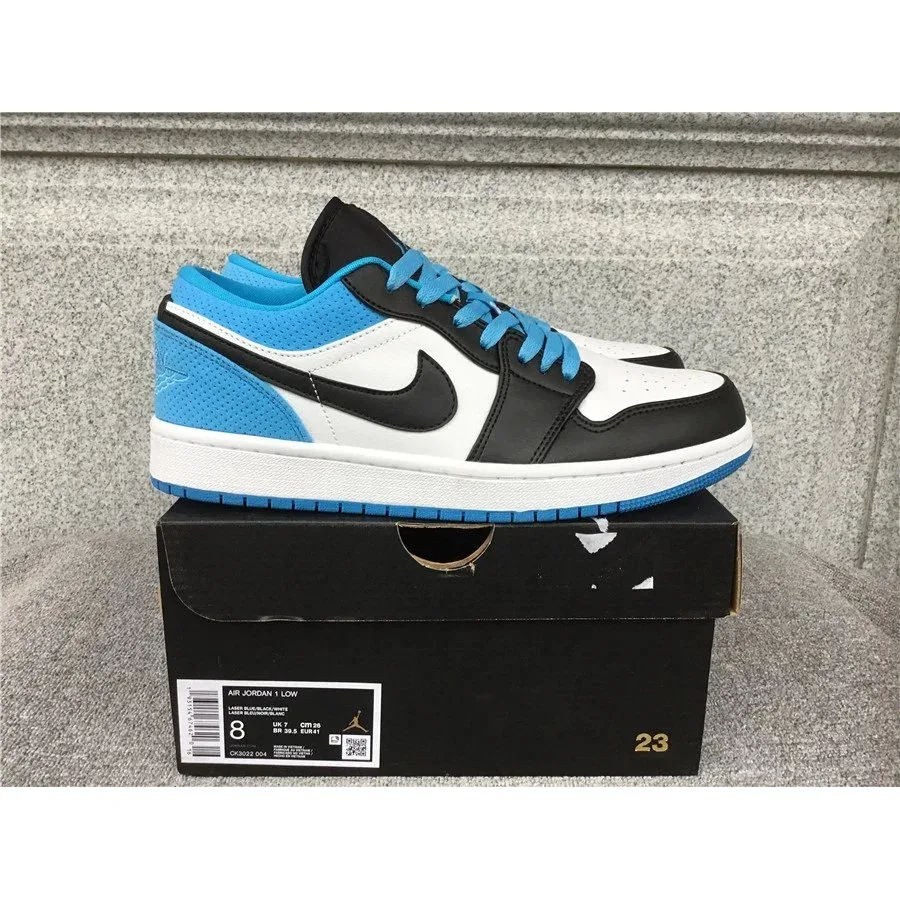 Nike Air Jordan 1 Low Laser Blue Black White Sneakers
