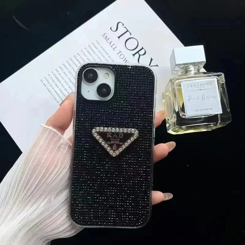 Prada Black Crystal Embellished iPhone Case