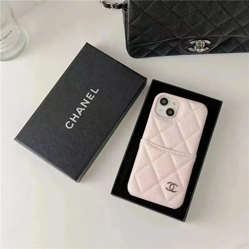 Chanel Pink Quilted Leather iPhone Case with CC Logo