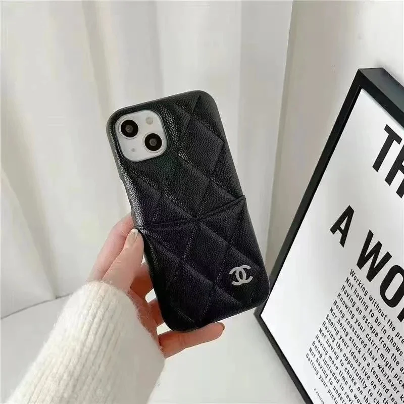 Chanel Classic Black Leather Phone Case