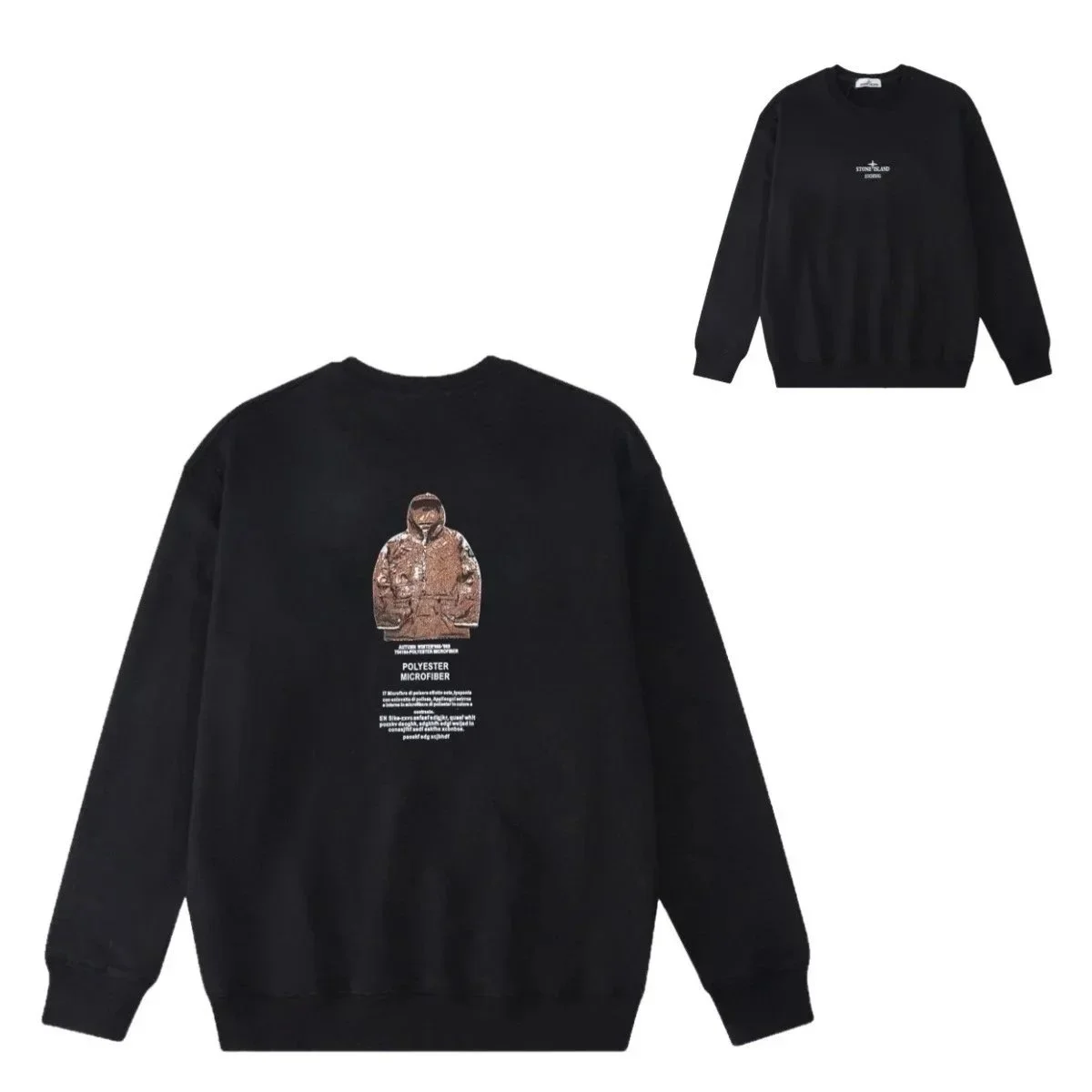 Stone Island 68-15 Black Graphic Sweatshirt