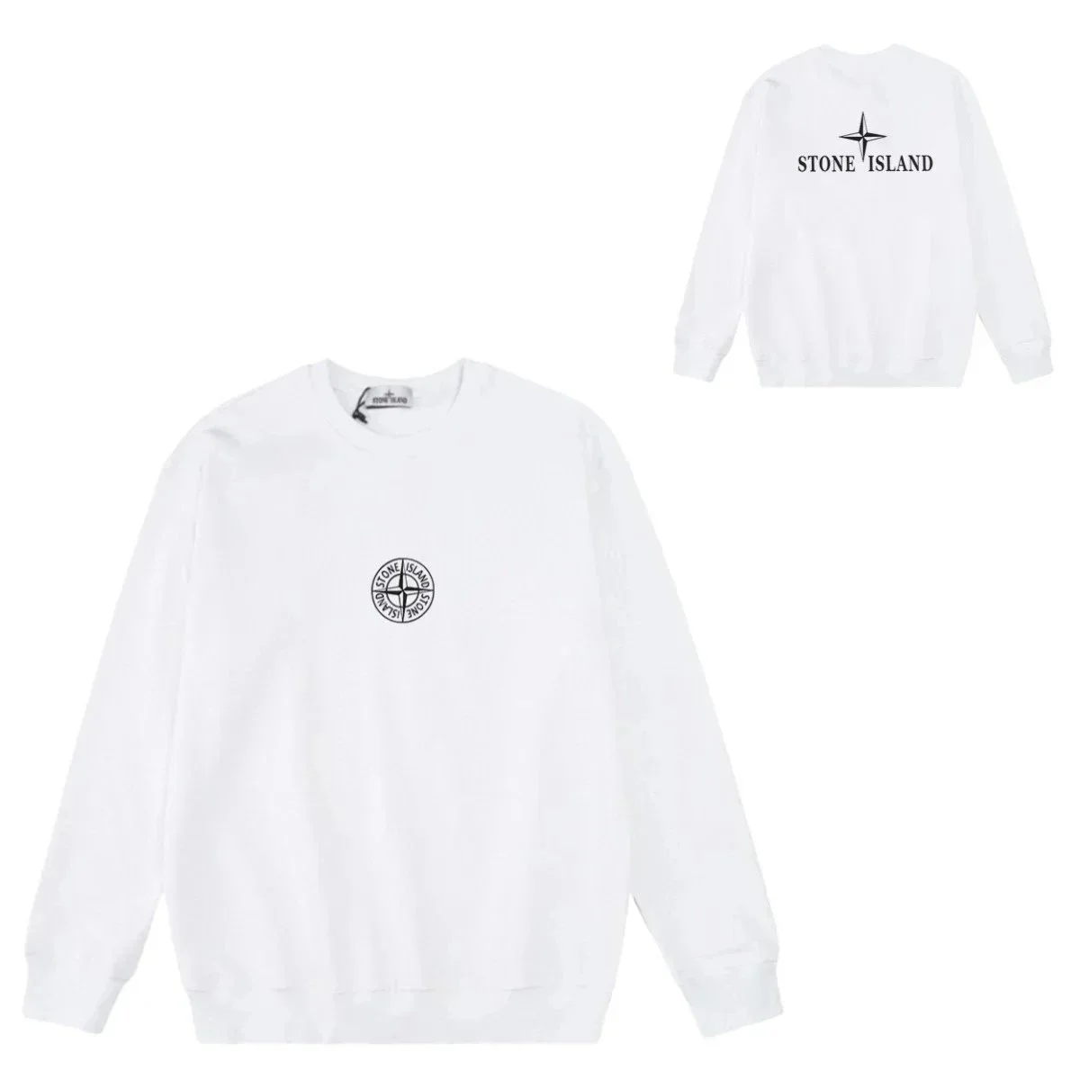 Stone Island 68-15 White Crewneck Sweatshirt