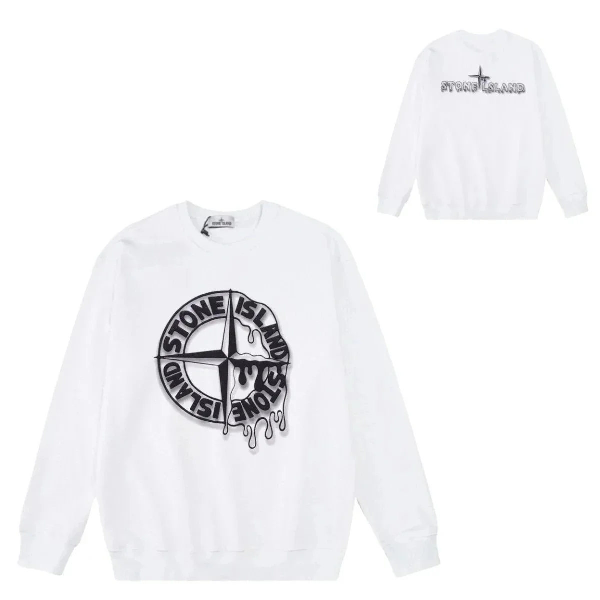 Stone Island 68-15 White Dri-Fly Sweatshirt