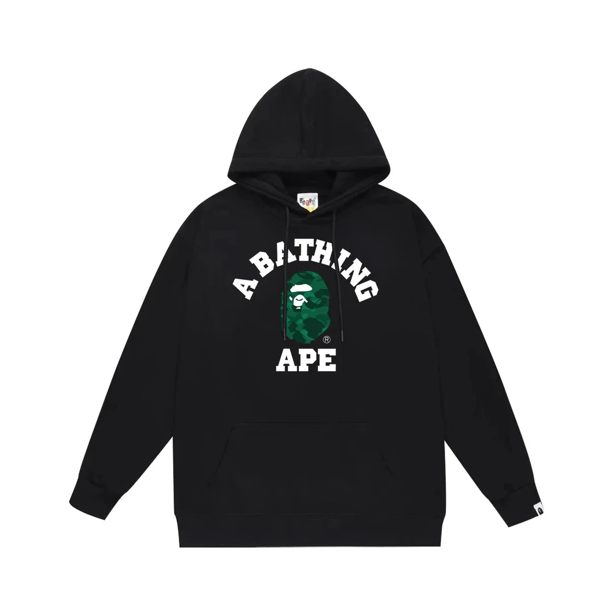 A Bathing Ape BAPE STA Green Camo Hoodie Black