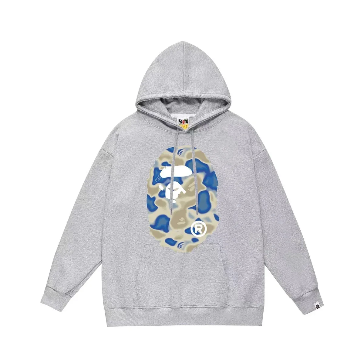 A Bathing Ape BAPE STA Camo Head Grey Hoodie