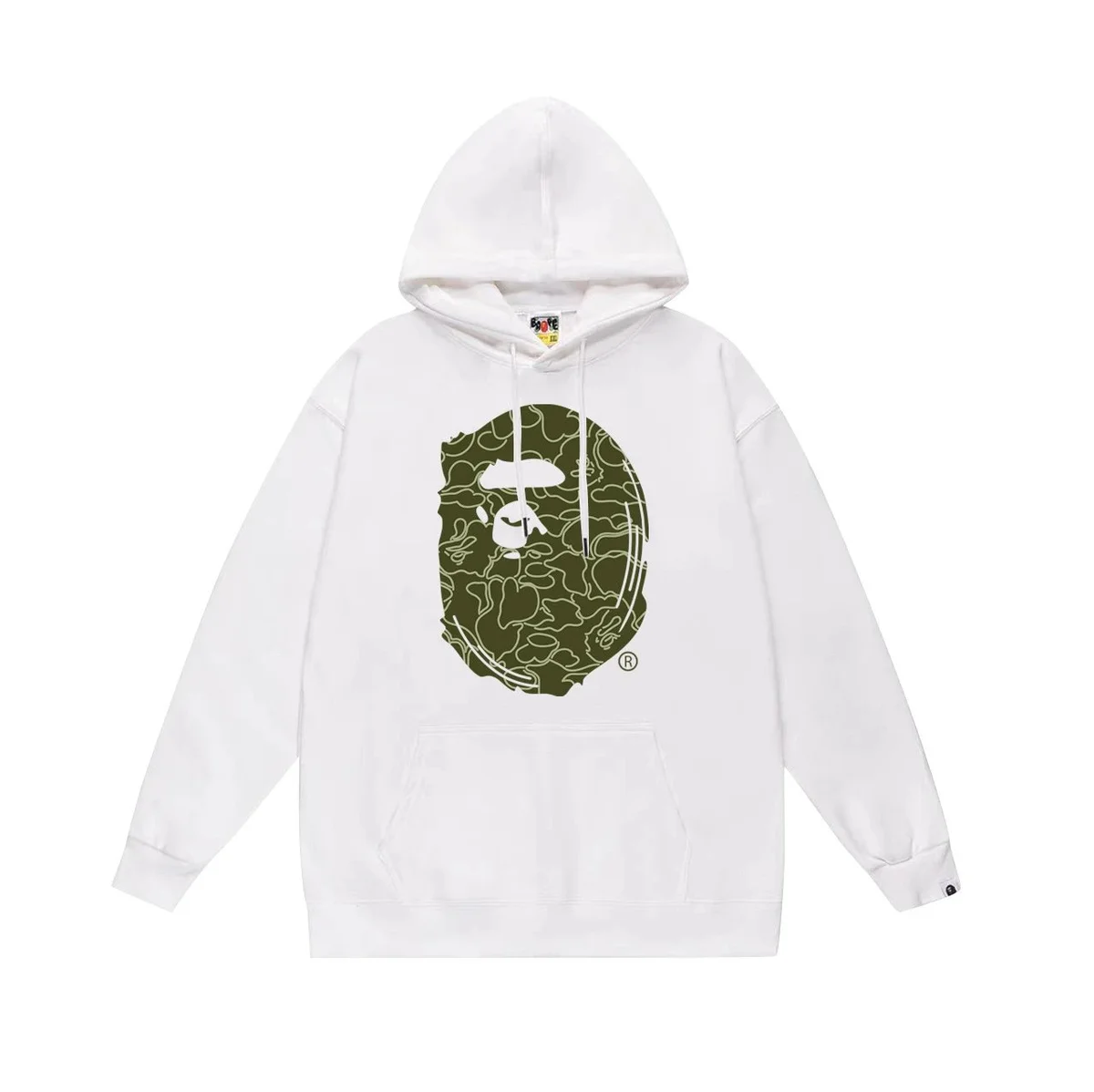 A Bathing Ape BAPE STA White Green Camo Hoodie