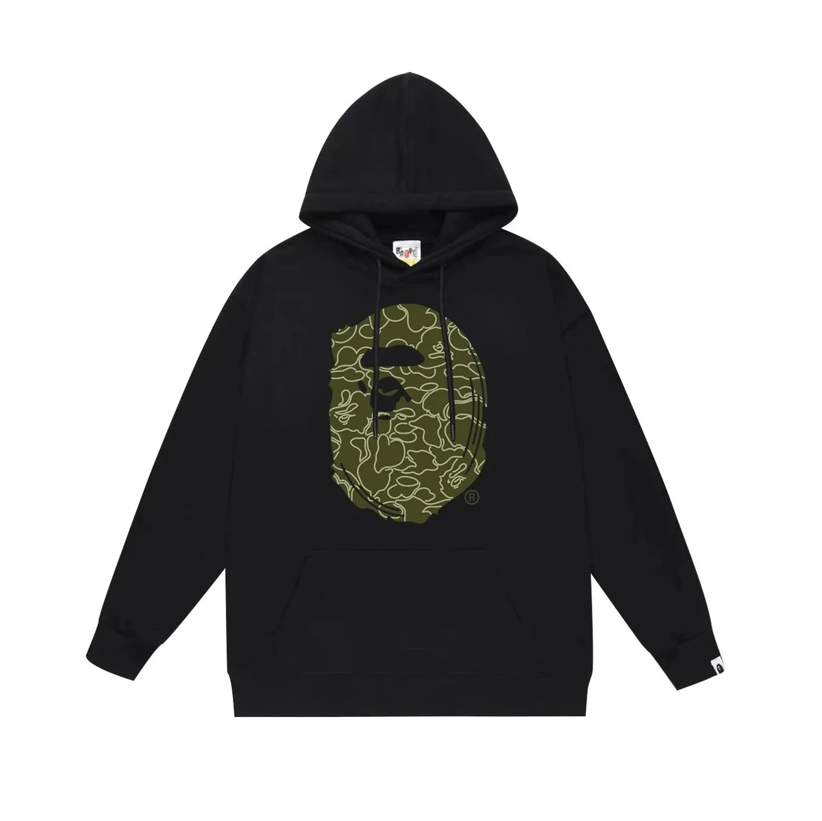 A Bathing Ape BAPE STA Black Green Camo Hoodie