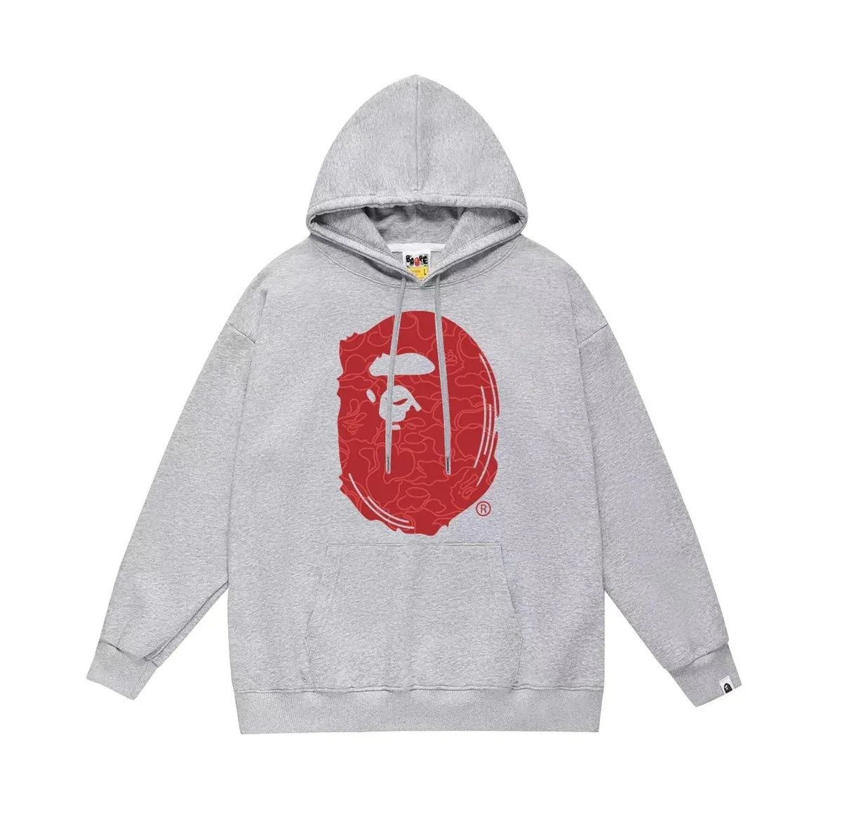 A Bathing Ape BAPE STA Grey with Red ABC Camo Hoodie