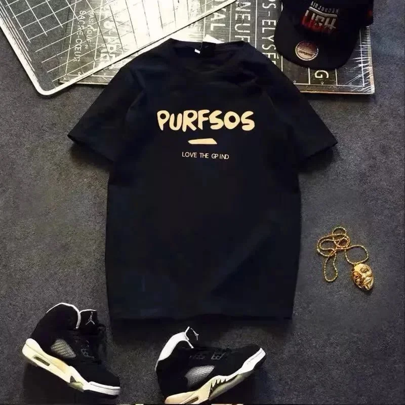 Black 'PURFSOS' Graphic T-Shirt