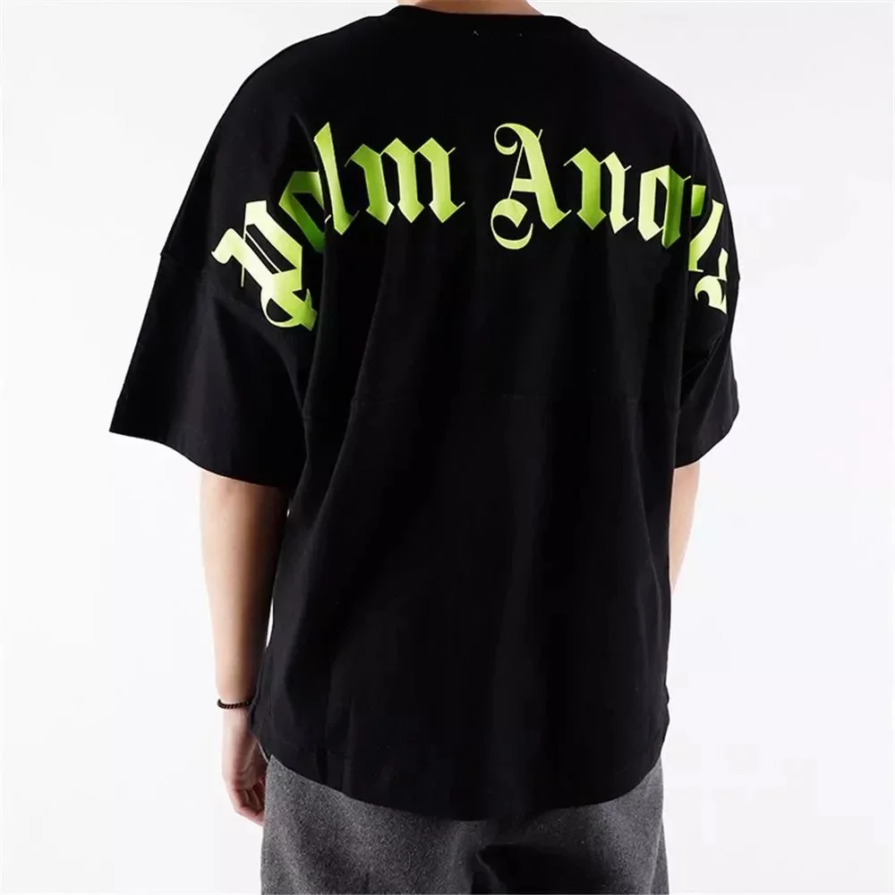 Palm Angels Black Green 'Wlm An' T-Shirt