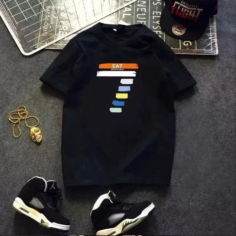 EA7 Emporio Armani Black '7' Graphic T-Shirt