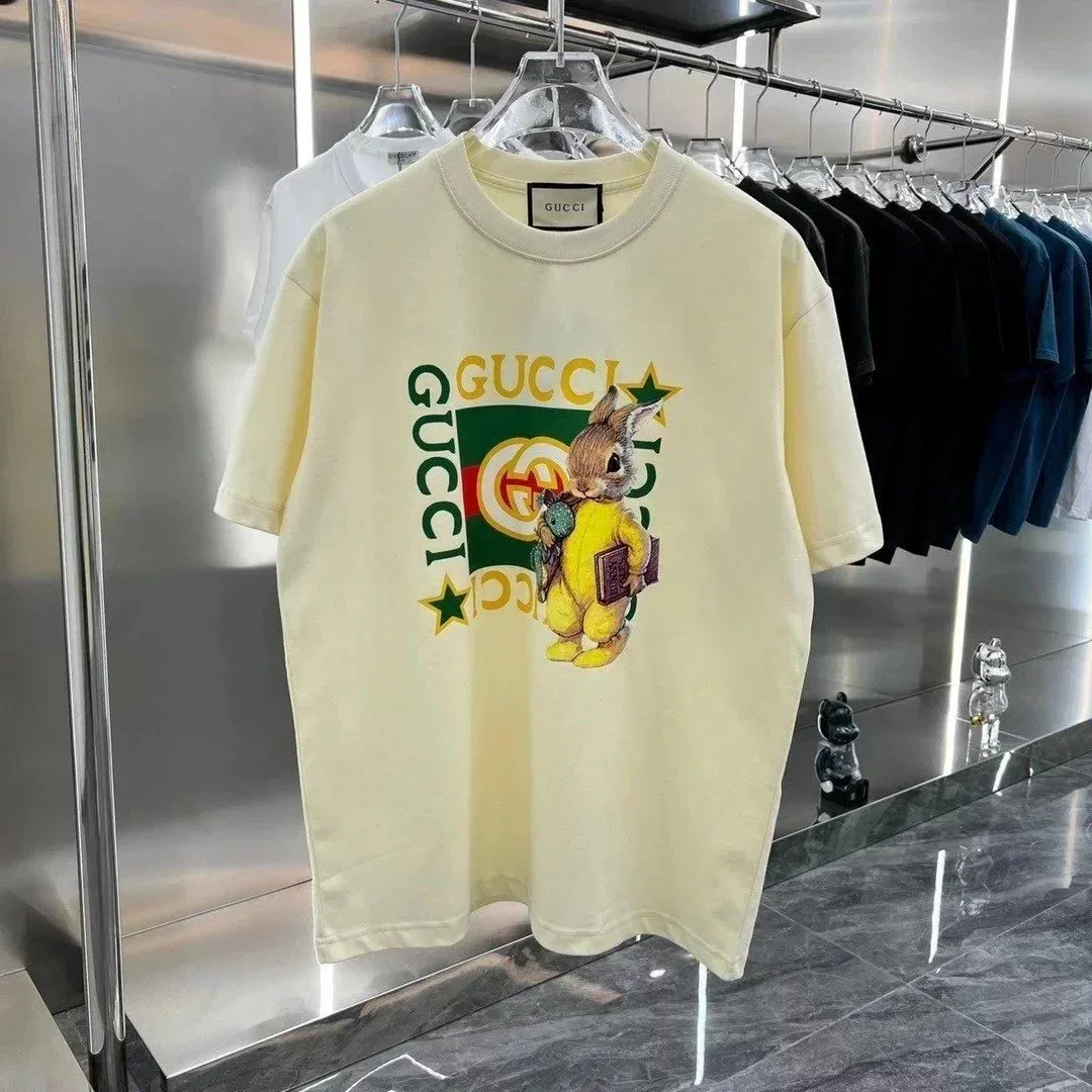 Gucci Bunny Print Oversized T-Shirt Cream