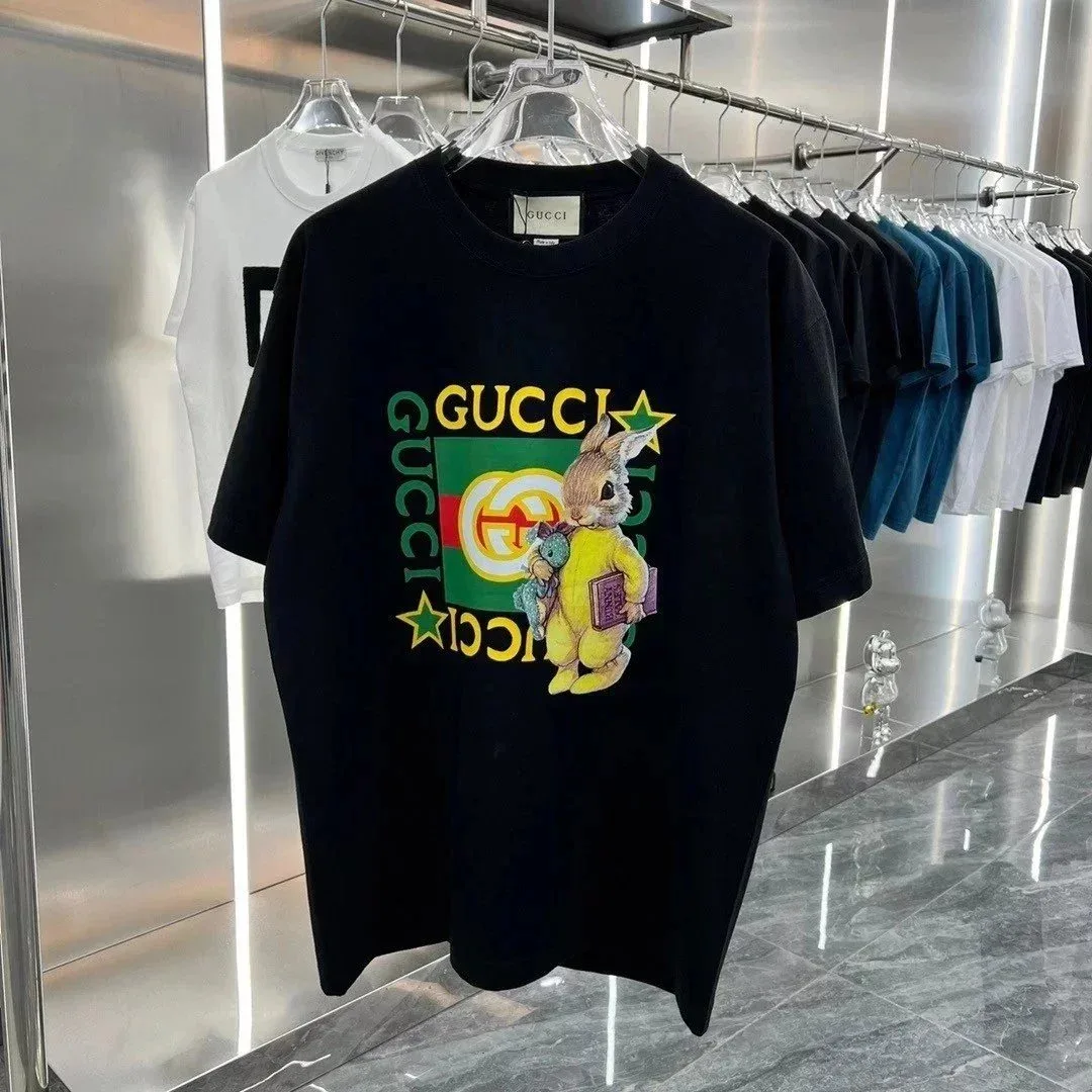 Gucci Rabbit Print Oversized T-Shirt Black
