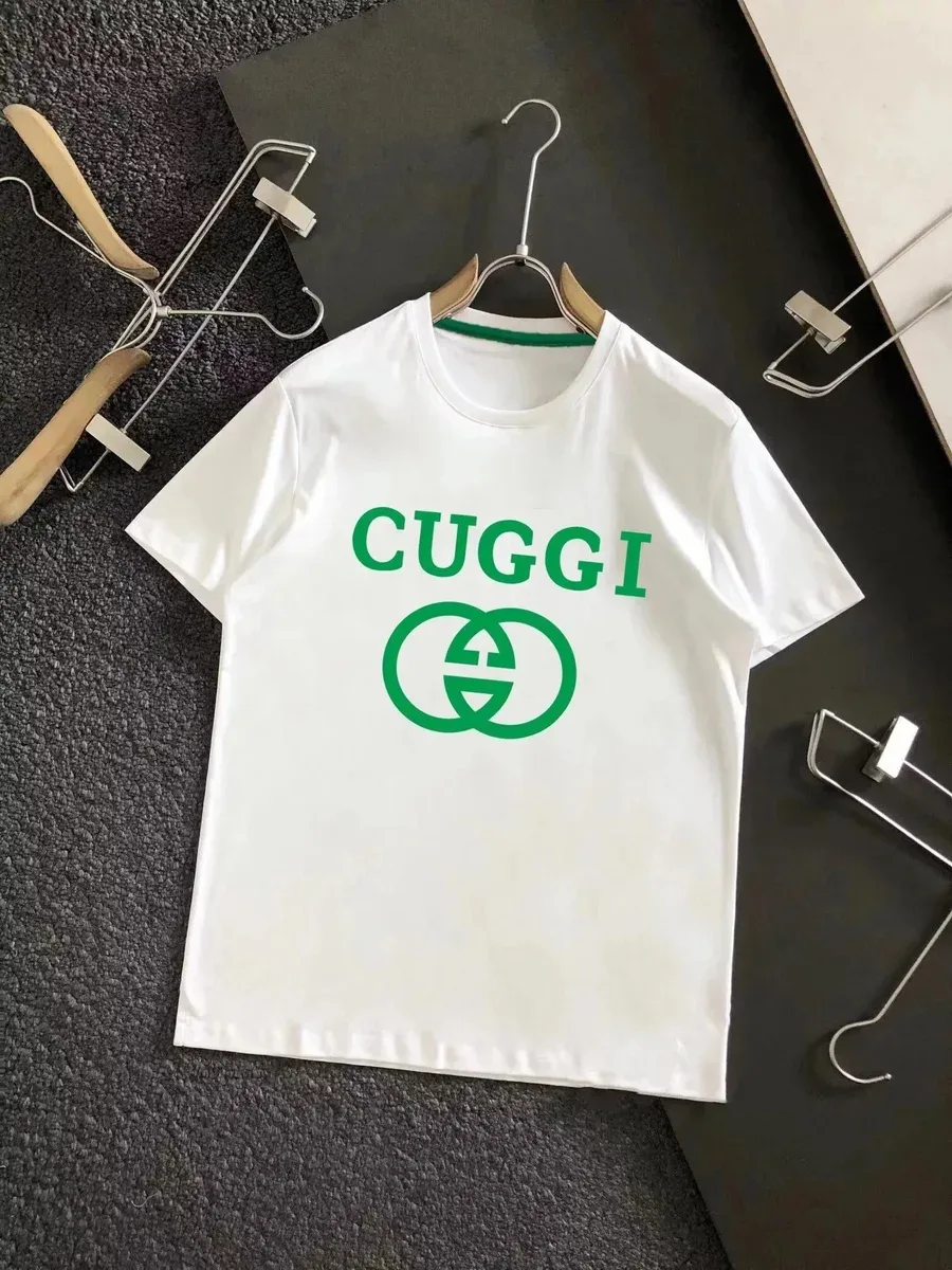 Gucci White CUGGI Green Logo T-Shirt