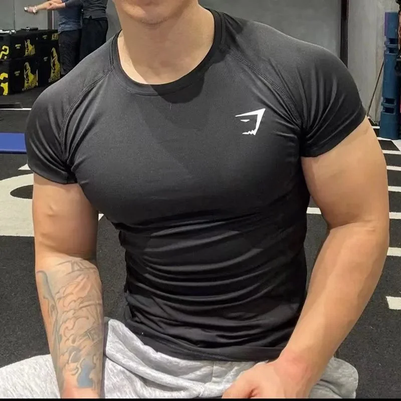 Black Gymshark T-Shirt Fitness Top
