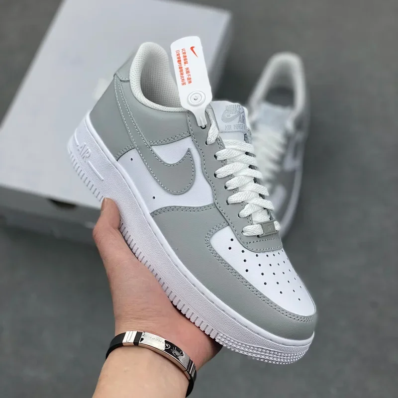Nike Air Force 1 White/Grey Low Sneakers