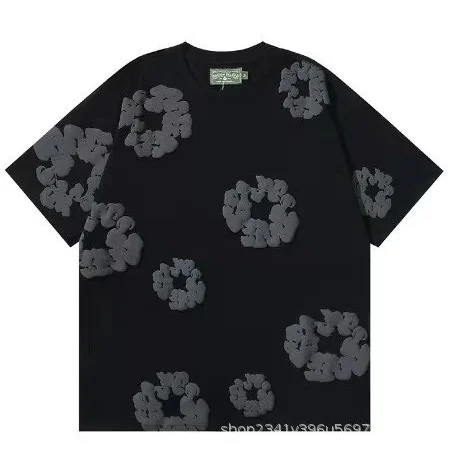Black Smoke Print Oversized T-Shirt