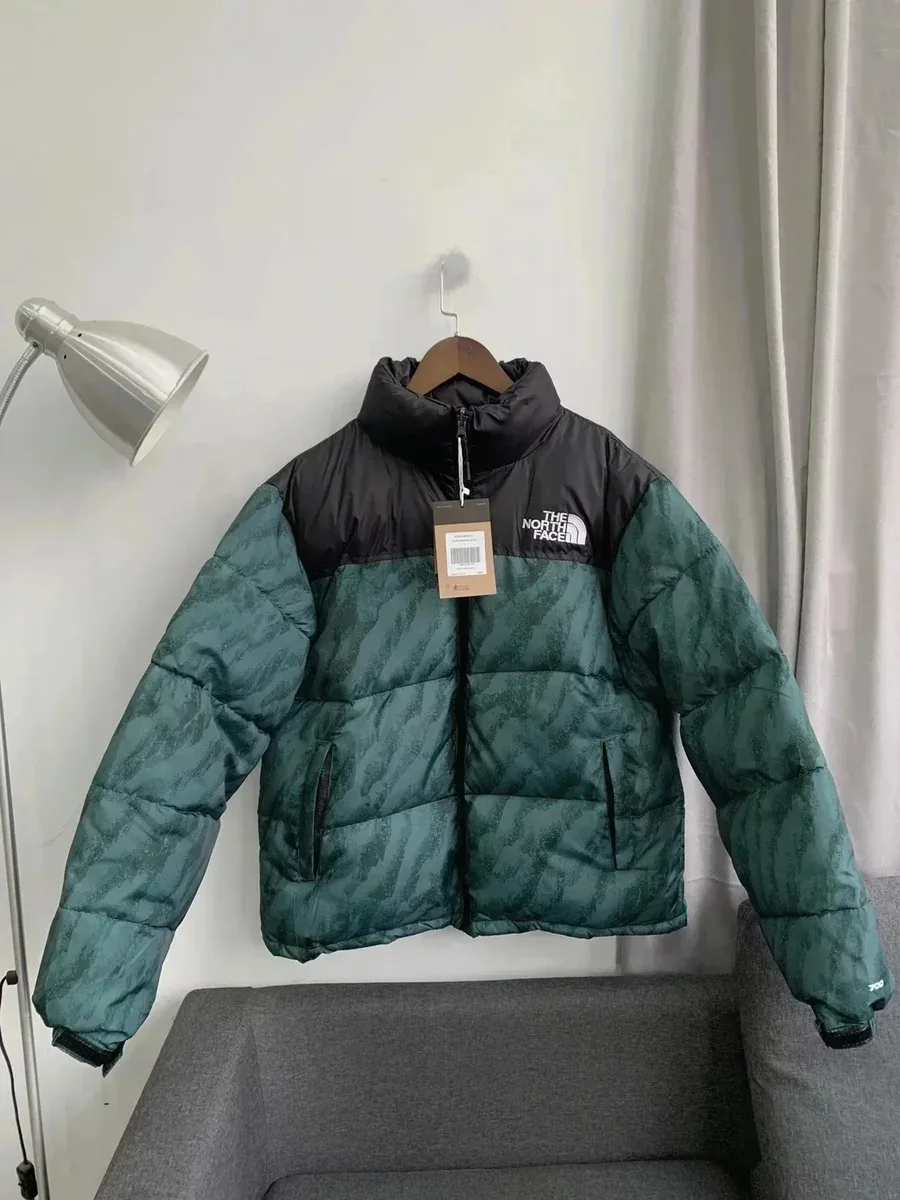 The North Face Nuptse Green Camo Parka