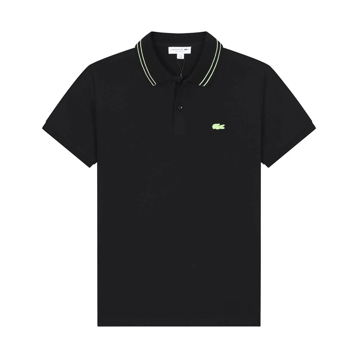 Lacoste Black with Green Croc Polo Shirt