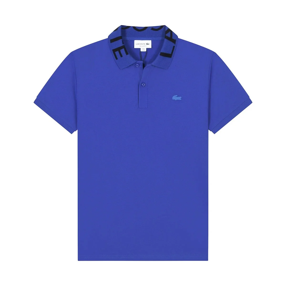 Lacoste Royal Blue Polo Shirt with Collar Print