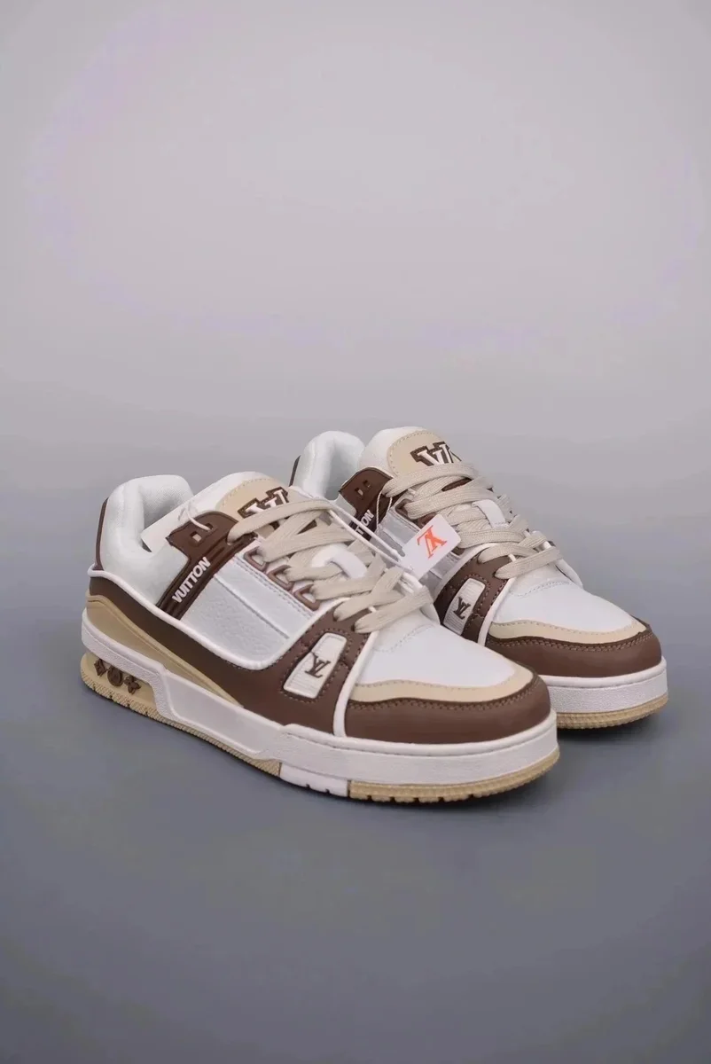 Louis Vuitton LV Trainer Brown & White Sneakers
