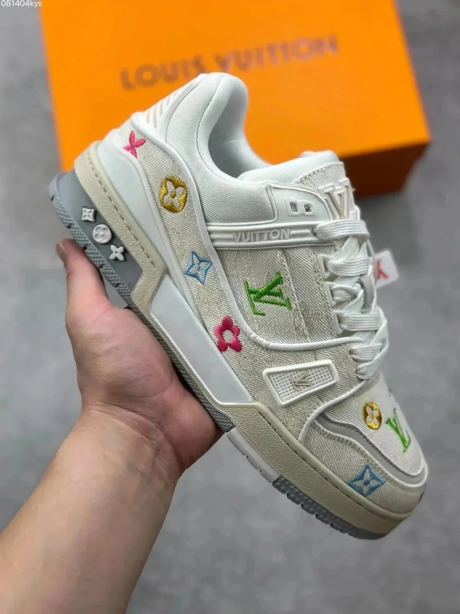 Louis Vuitton LV Trainer BB14 White Embroidered Sneakers